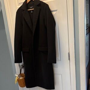 Forever 21 Men’s Black Tailored Long Trench Coat